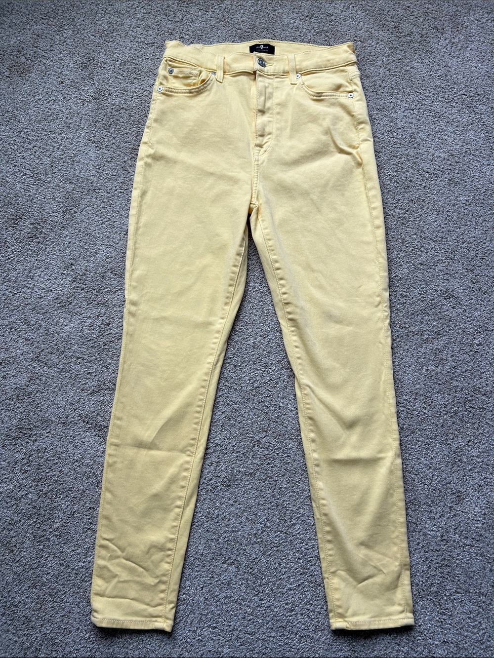 7 for all mankind High Waist Ankle Skinny Yellow Women’s Jeans
